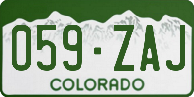 CO license plate 059ZAJ