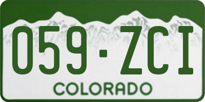 CO license plate 059ZCI