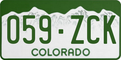 CO license plate 059ZCK