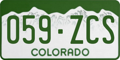 CO license plate 059ZCS