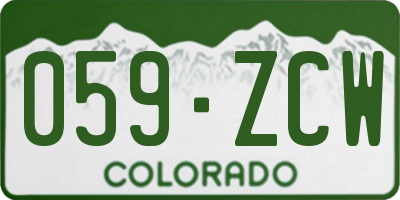 CO license plate 059ZCW