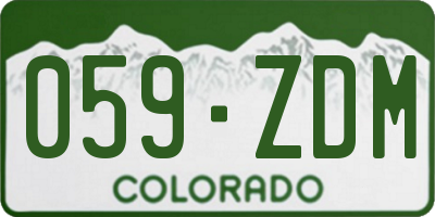 CO license plate 059ZDM