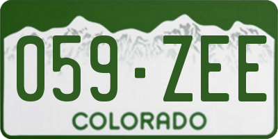 CO license plate 059ZEE