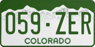 CO license plate 059ZER