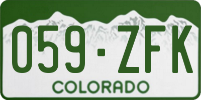 CO license plate 059ZFK