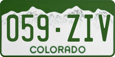 CO license plate 059ZIV