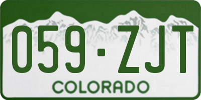 CO license plate 059ZJT