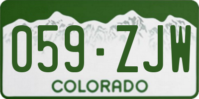 CO license plate 059ZJW