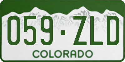 CO license plate 059ZLD