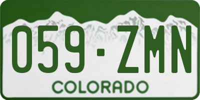 CO license plate 059ZMN