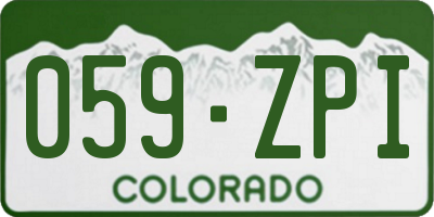 CO license plate 059ZPI