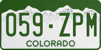 CO license plate 059ZPM