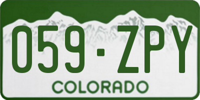 CO license plate 059ZPY