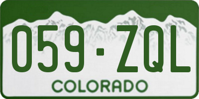 CO license plate 059ZQL