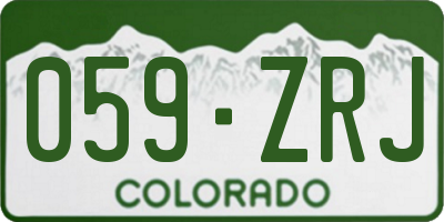 CO license plate 059ZRJ