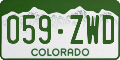 CO license plate 059ZWD