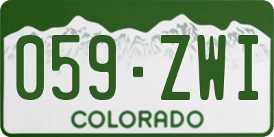 CO license plate 059ZWI