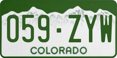 CO license plate 059ZYW