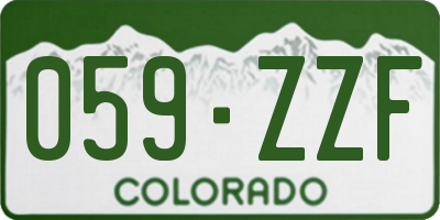 CO license plate 059ZZF