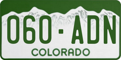 CO license plate 060ADN