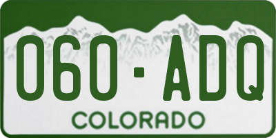 CO license plate 060ADQ