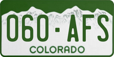 CO license plate 060AFS