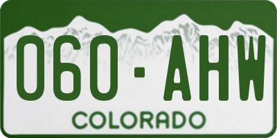 CO license plate 060AHW