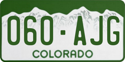 CO license plate 060AJG