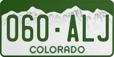 CO license plate 060ALJ