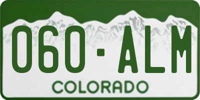 CO license plate 060ALM