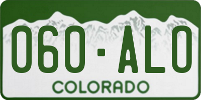 CO license plate 060ALO