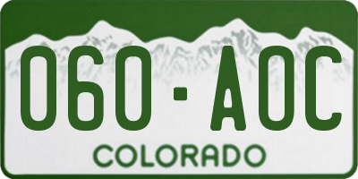 CO license plate 060AOC