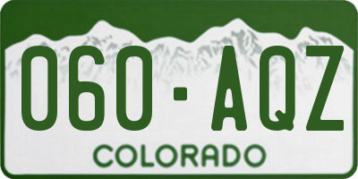 CO license plate 060AQZ