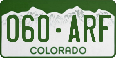 CO license plate 060ARF