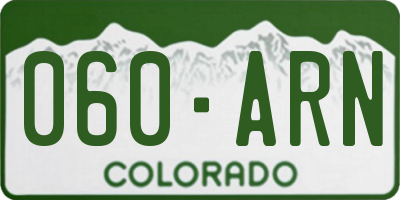 CO license plate 060ARN