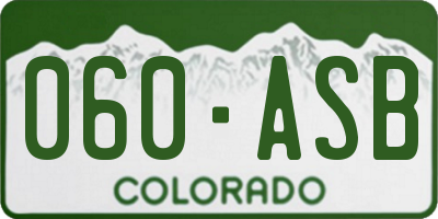 CO license plate 060ASB