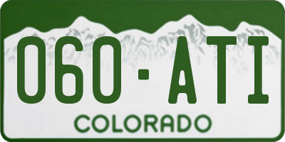 CO license plate 060ATI