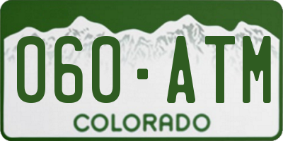 CO license plate 060ATM