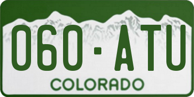 CO license plate 060ATU