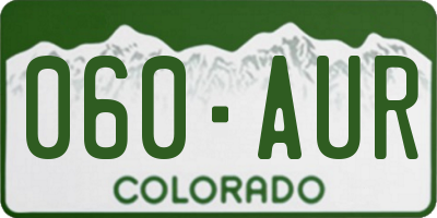 CO license plate 060AUR