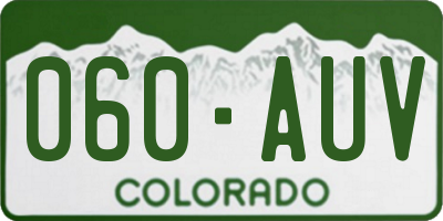 CO license plate 060AUV