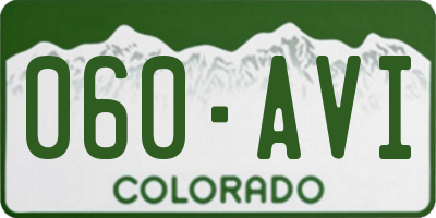 CO license plate 060AVI