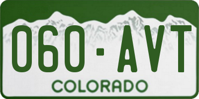 CO license plate 060AVT