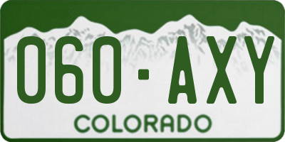 CO license plate 060AXY
