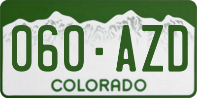 CO license plate 060AZD