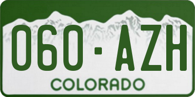 CO license plate 060AZH