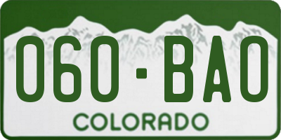 CO license plate 060BAO
