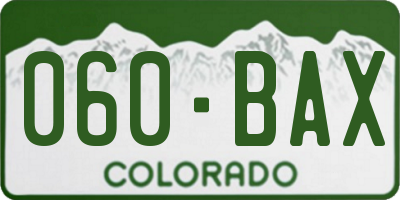 CO license plate 060BAX