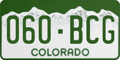 CO license plate 060BCG