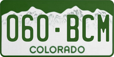 CO license plate 060BCM